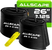 HEB 26" Bike Inner Tubes 26 x 1.75, 1.95, 2.10, 2.125 – Butyl Rubber Bicycle Tubes with Schrader Valve – Compatible with Cruiser, Mountain, City & Kids Bikes – Set of 2