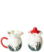 Coton Colors Balsam and Berry Stripes Ruffle Cream and Sugar Set