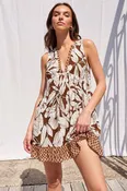 Border Print Mini Dress