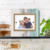 Coastal Inspired Eco-Friendly White Rustic Wood Photo Frame with Burlap