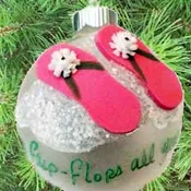 Jersey Girls Wear Flip Flops Glass Ornament