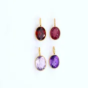 Amethyst 14K Gold Oval Charm