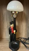 1950s Charlie Chaplin Drunk Hobo Chalkware Lamp with Ashtray