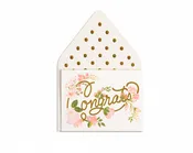 Congrats in Gold With Flowers Greeting Card
