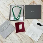 Estate Four Strand Emerald Bead Necklace