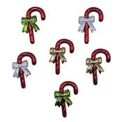 Bright Candy Canes Christmas Buttons