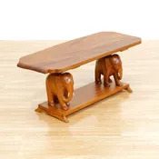 1950s Hand Carved African Elephant Coffee Table