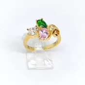 1-3105-h22 Gold Overlay CZ Ring. (2 colors available)