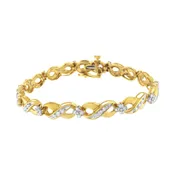 10K Yellow Gold Round-Cut Diamond Infinite Love Bracelet (1.00 Cttw, I-J Color, I2-I3 Clarity)
