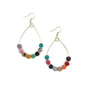 Aasha Open Frame Teardrop Round Bead Earrings (E5085)