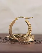 14KY Star D/C In & Out Hoop Earrings