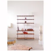 open air shelving with integral hutch - from reclaimed wood and steel - for vinyl, turntables, art — birdloft