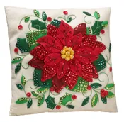 Elegant Poinsettia Bucilla Pillow Kit