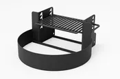 Fire Ring with Adjustable Grate 7" High with 300 Square Inch Cook Area, Set Of 2