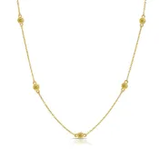 0.51ctw Fancy Intense Yellow Diamond Station Necklace