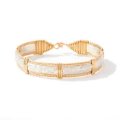Angelina Bracelet - Sterling Silver Bar with 14K Gold Artist Wire