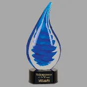 10.25" Blue Twist Rain Drop Crystal Award