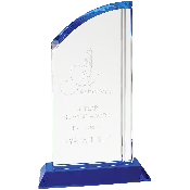10 1/2" Crystal Arch with Blue Base