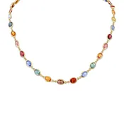 18K Bezeled Multi Sapphire Necklace