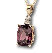Rhodolite Garnet &amp;amp; Diamond Pendant
