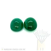 17.2x13.3 MM &amp; 17.1x13.3MM Natural Emerald Pair – Oval Cabochon from Zambia || AAA Quality || Perfect For Earring || Free Shipping || - Mariyam Jewels