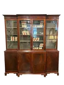 18th Century Mahogany Irish Library Cabinet with Original Glass