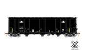 Rivet Counter HO Scale Thrall 5750 Carbon Black Covered Hopper 1970s Version, Cabot/Logos