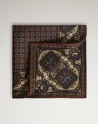 Silk Floral Medallion Screen Printed Pocket Square