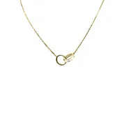 Cartier Love Half Paved 18K Gold Necklace