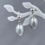 AAA Gray Freshwater Cultured Pearl Earrings