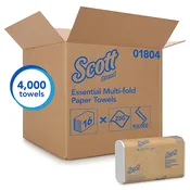 01804 SCOTT WHITE MULTI-FOLD TOWELS – 250 sht/pkg, 16 pkgs/case