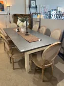 Ballard Design "Messina"Zinc Top Dining Table and 8 chairs