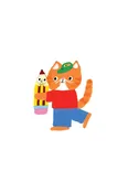 2026 Stationery Store Day Cat and Pencil Besties Vinyl Sticker