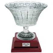 12.25" ROYAL II GLASS BOWL WITH ROSEWOOD FINISH BASE