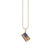 14k Yellow Gold & Diamond American Flag Charm