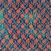 Artisan Batiks: Hermosa - Floral Vine Wallpaper - Lagoon- red on teal