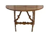 17th Century Italian Baroque Period Walnut Demilune Table with Carved Lyre Base