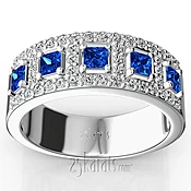 5-Stone Sapphire and Diamond Anniversary Band (1/2 ct. tw.)