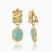 Amazonite Clip-On Earrings