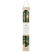 12" Decorative Taper Candles 2pk: Hunter Green w/ Gold