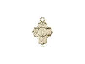 14kt Gold Filled 5-Way Motherhood Pendant on a 18 inch Gold Filled Light Curb Chain