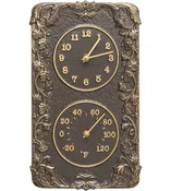 Acanthus Outdoor Thermometer and Clock