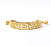 Game Day Adjustable Beaded Bracelet Gold