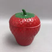 Hazel Atlas Strawberry Milk Glass Jam/Jelly Jar (4")