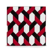 Abbott - Set of 4 Mosaic Coasters Red - 4" Square