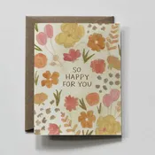Happy For You Florals | Green Flower Birthday Card