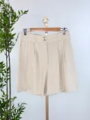 Apricot Pleated Detail Shorts in Stone-Final Sale