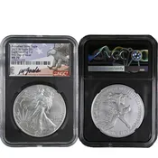 2021 W $1 American Burnished Silver Eagle Type 2 First Day of Issue MS-70 NGC Michael Gaudioso