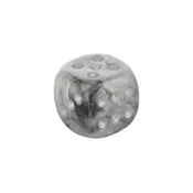 12mm Round Corner Mini Glow In The Dark Dice - Smoke With Silver Dots