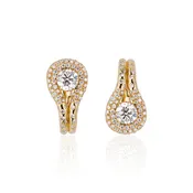 Comet Pave Huggie Hoop Earrings in 18K Yellow Gold & Diamond